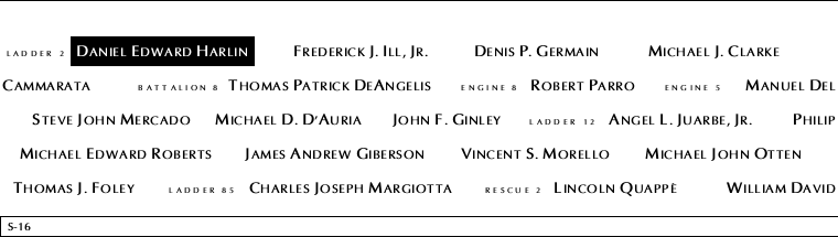 Panel S-16, South Pool, National September 11 Memorial