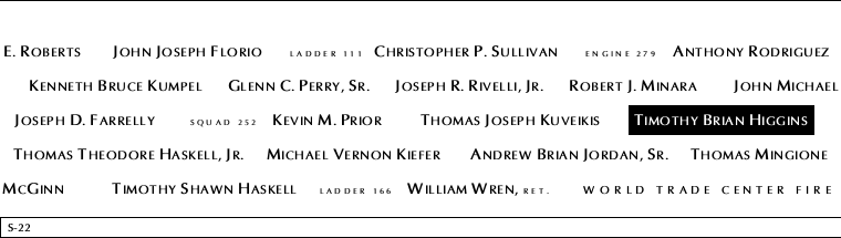 Panel S-22, South Pool, National September 11 Memorial
