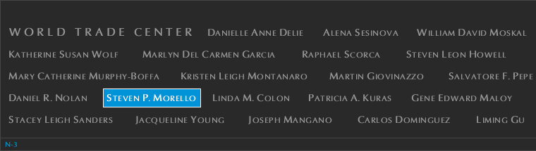 Panel N-3, North Pool, National September 11 Memorial