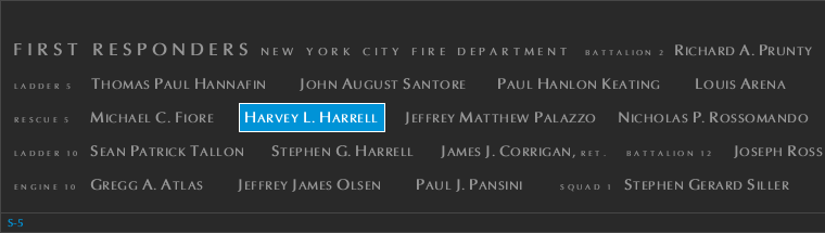 Panel S-5, South Pool, National September 11 Memorial