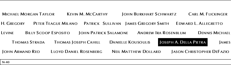 Panel N-40, North Pool, National September 11 Memorial