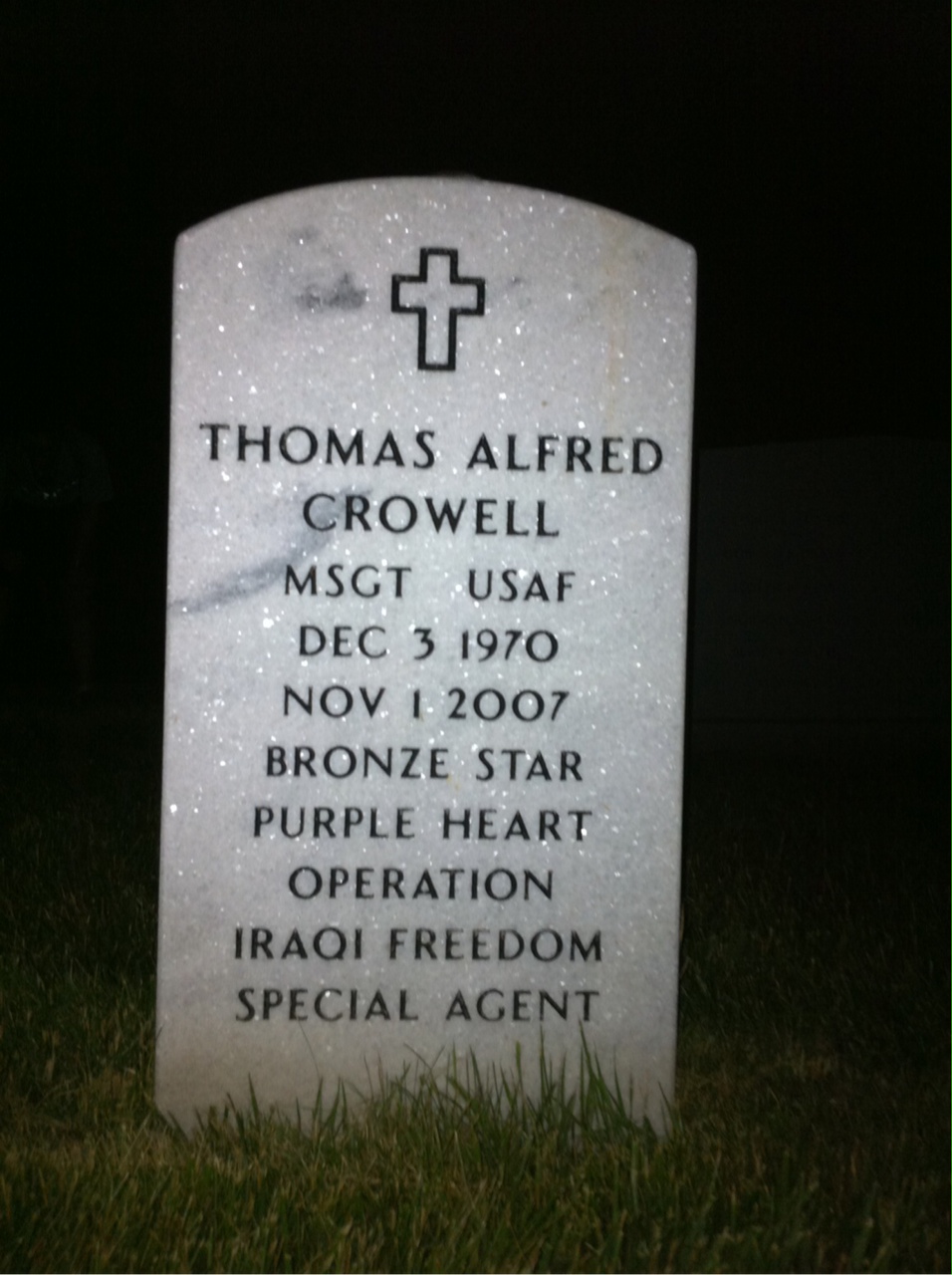 Headstone of Thomas Alfred Crowell