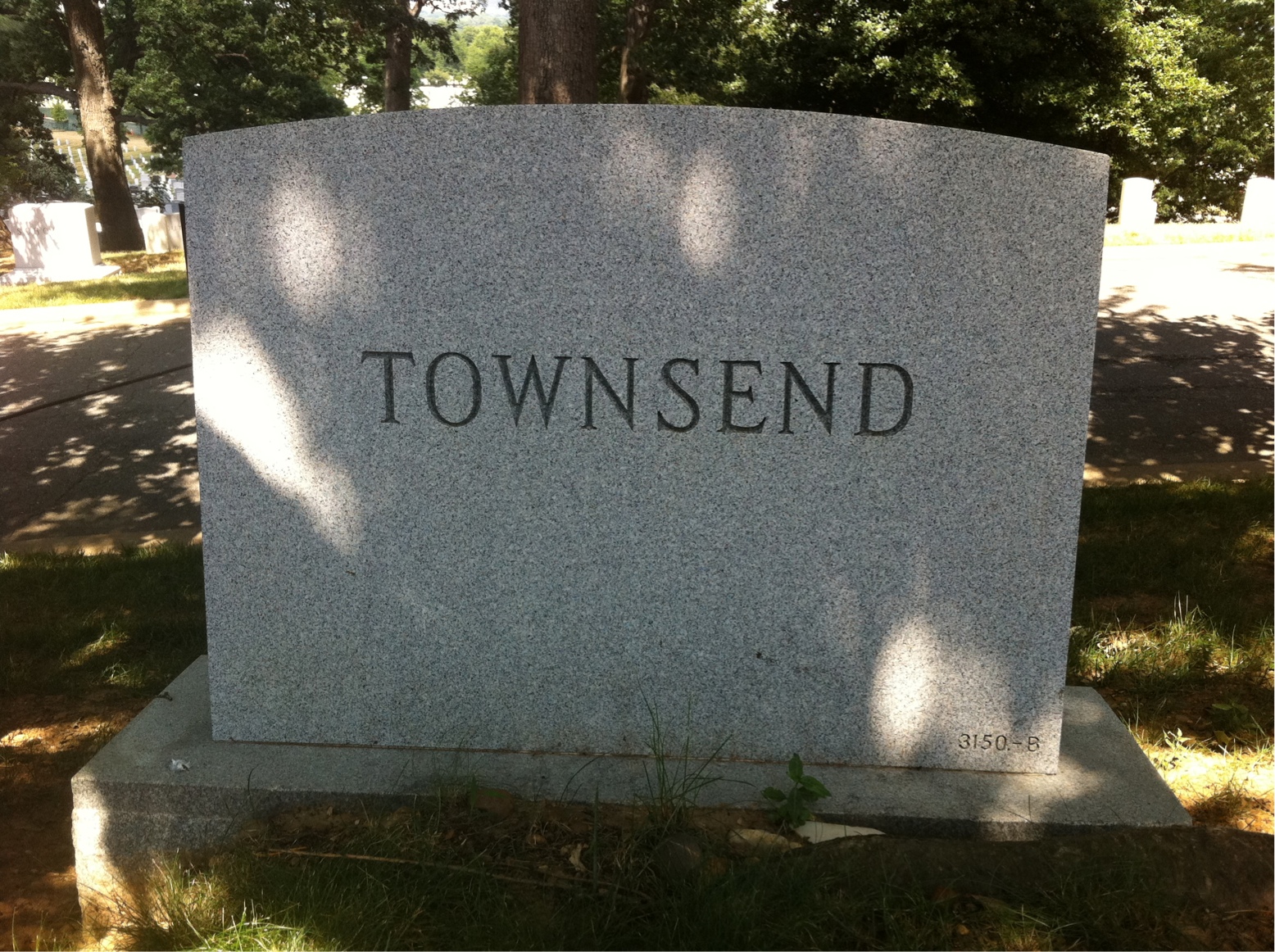 Headstone shared by 3 interments, including Mary Jane Townsend