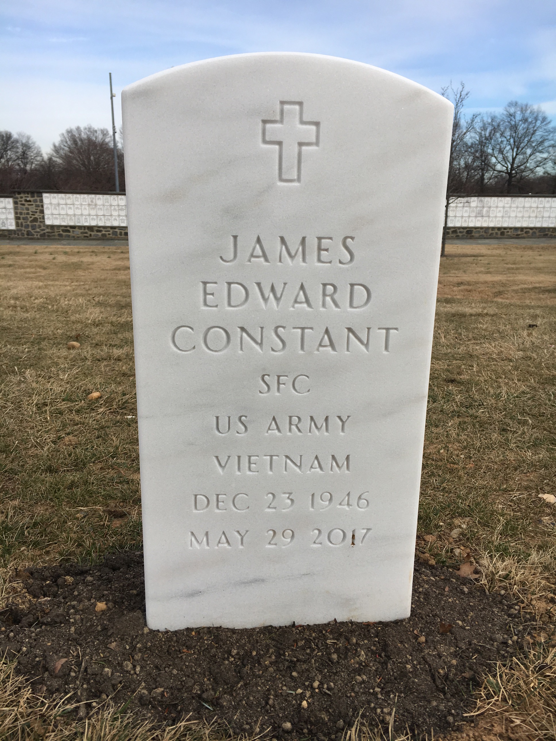 Headstone shared by 2 interments, including James Edward Constant