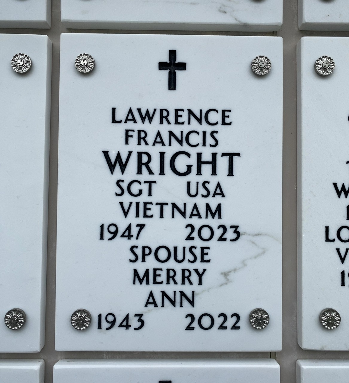 Headstone of Lawrence Francis Wright