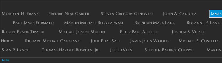 Panel N-26, North Pool, National September 11 Memorial