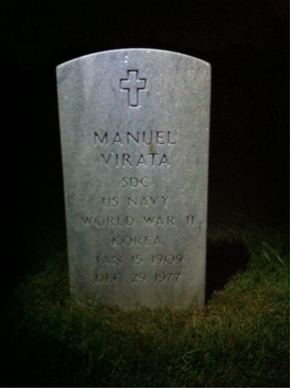 Headstone shared by 2 interments, including Manuel Virata