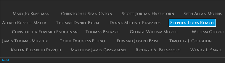 Panel N-54, North Pool, National September 11 Memorial