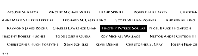 Panel N-44, North Pool, National September 11 Memorial