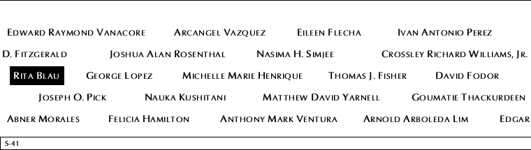 Panel S-41, South Pool, National September 11 Memorial