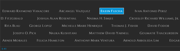 Panel S-41, South Pool, National September 11 Memorial
