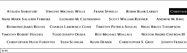 Panel N-44, North Pool, National September 11 Memorial