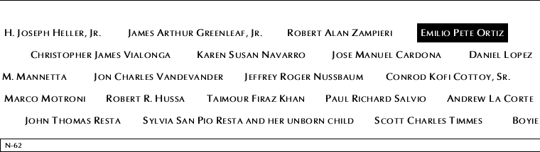 Panel N-62, North Pool, National September 11 Memorial