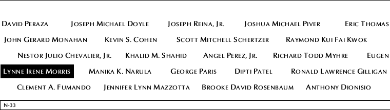 Panel N-33, North Pool, National September 11 Memorial