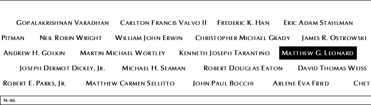 Panel N-46, North Pool, National September 11 Memorial