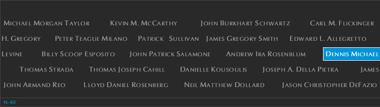 Panel N-40, North Pool, National September 11 Memorial