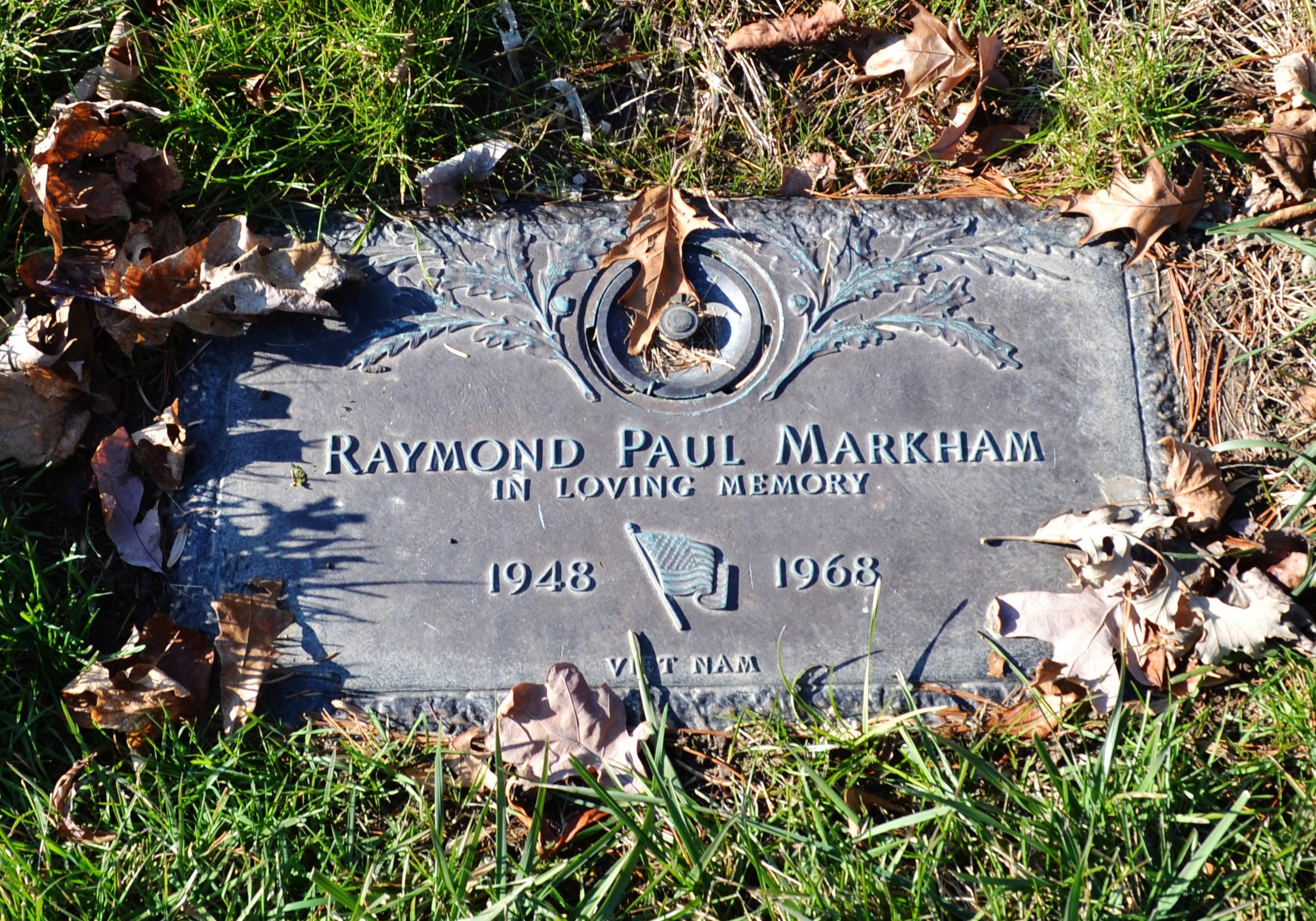 Headstone of Raymond Paul Markham