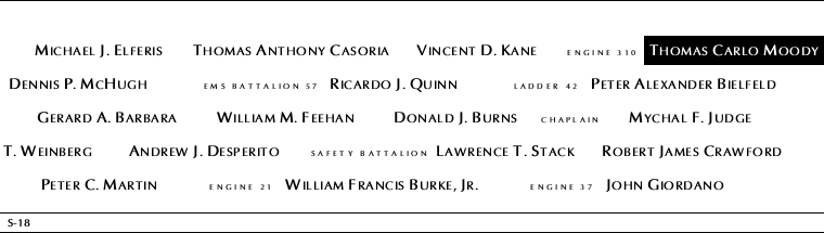 Panel S-18, South Pool, National September 11 Memorial