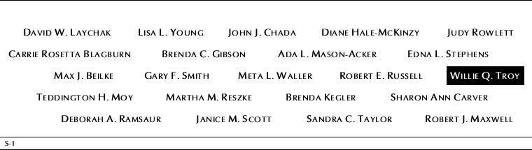Panel S-1, South Pool, National September 11 Memorial