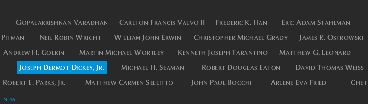 Panel N-46, North Pool, National September 11 Memorial
