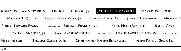 Panel S-15, South Pool, National September 11 Memorial