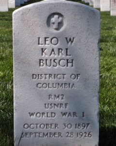 Headstone of Leo W. Karl Busch