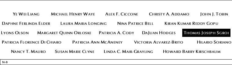 Panel N-8, North Pool, National September 11 Memorial