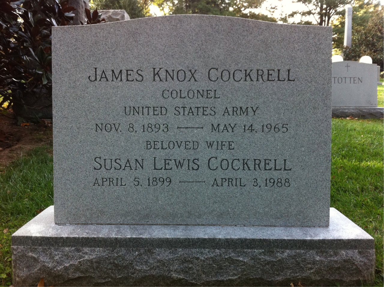 Headstone of James K Cockrell