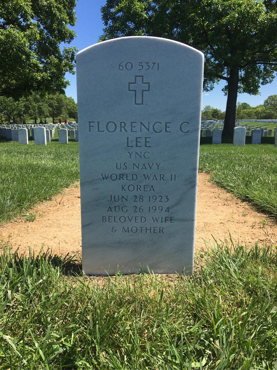 Headstone shared by 2 interments, including Ellis Gaines Lee