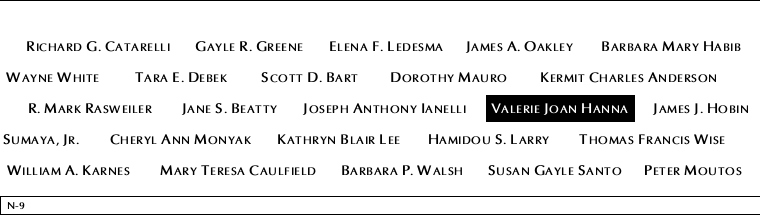 Panel N-9, North Pool, National September 11 Memorial