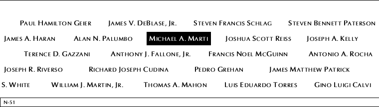 Panel N-51, North Pool, National September 11 Memorial