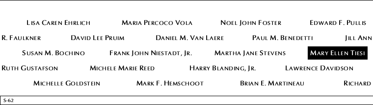 Panel S-62, South Pool, National September 11 Memorial