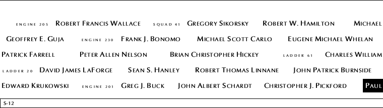 Panel S-12, South Pool, National September 11 Memorial