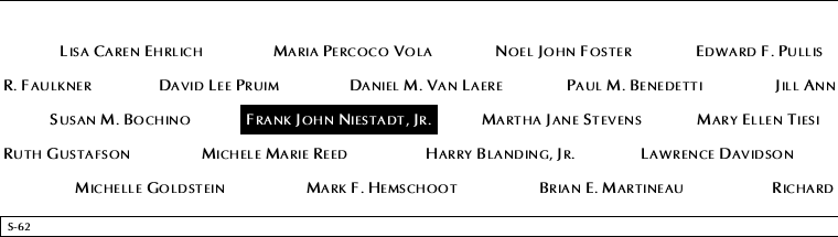 Panel S-62, South Pool, National September 11 Memorial