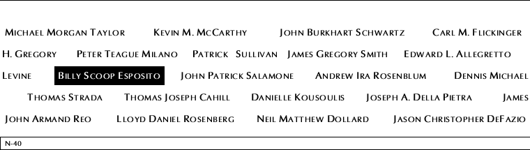 Panel N-40, North Pool, National September 11 Memorial