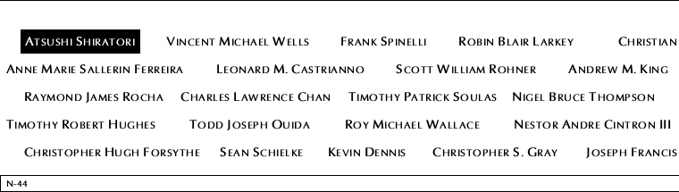 Panel N-44, North Pool, National September 11 Memorial