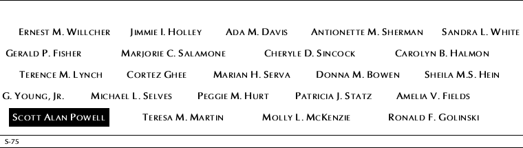 Panel S-75, South Pool, National September 11 Memorial