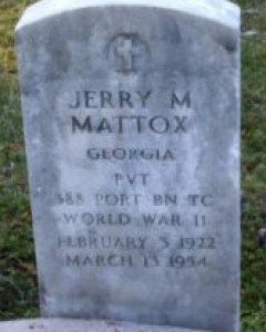 Headstone of Jeremiah M. Mattox