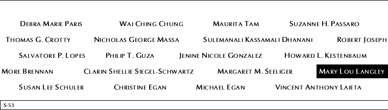 Panel S-53, South Pool, National September 11 Memorial