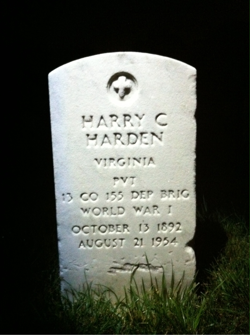 Headstone of Harry C Harden