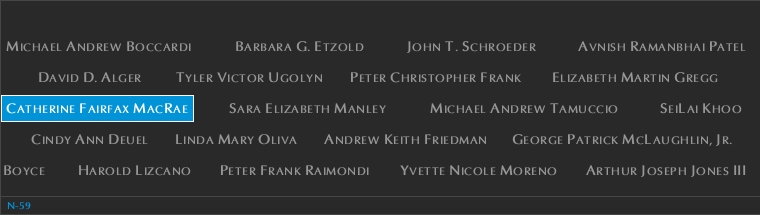 Panel N-59, North Pool, National September 11 Memorial