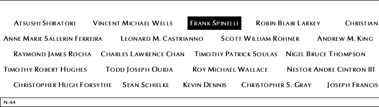 Panel N-44, North Pool, National September 11 Memorial