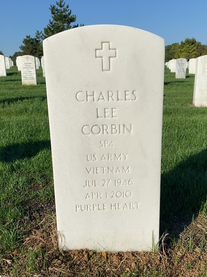 Headstone shared by 2 interments, including Charles Lee Corbin