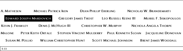 Panel S-33, South Pool, National September 11 Memorial