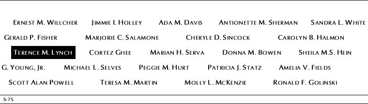 Panel S-75, South Pool, National September 11 Memorial