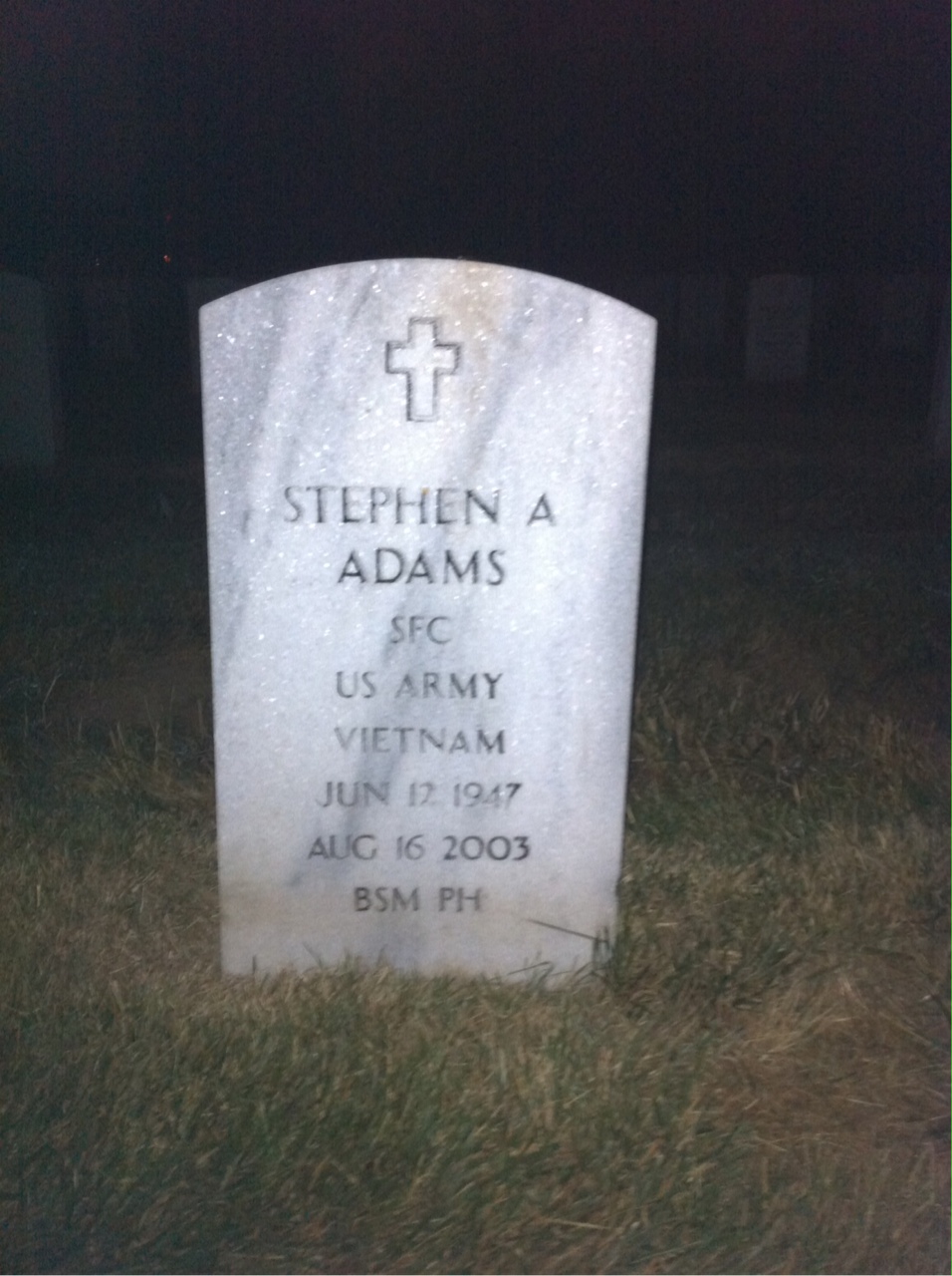 Headstone of Stephen Arthur Adams