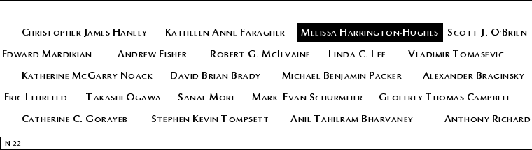Panel N-22, North Pool, National September 11 Memorial