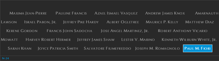 Panel N-24, North Pool, National September 11 Memorial