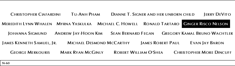 Panel N-60, North Pool, National September 11 Memorial