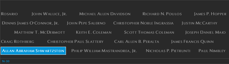 Panel N-30, North Pool, National September 11 Memorial